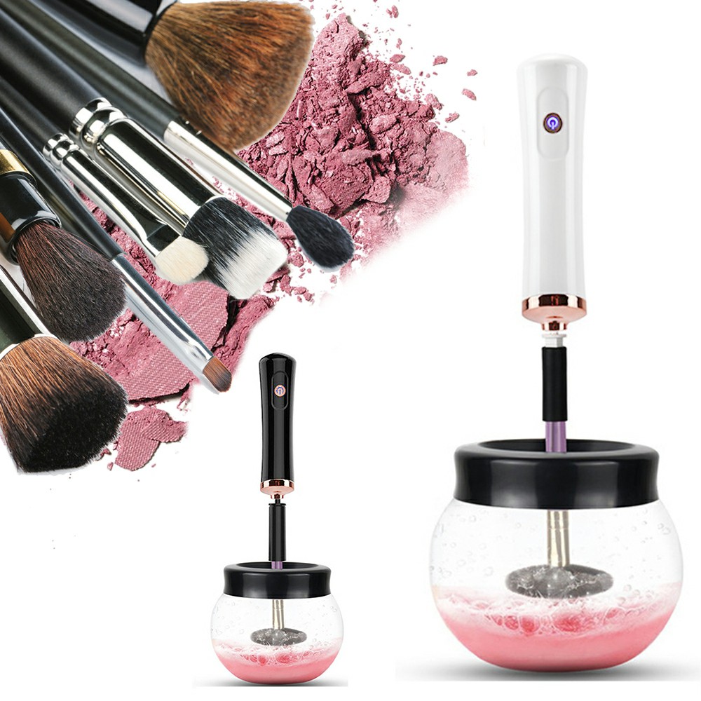Electric Make up Brush Cleaner Dryer Set Machine Cosmetic Auto Clean Quick Dry – White